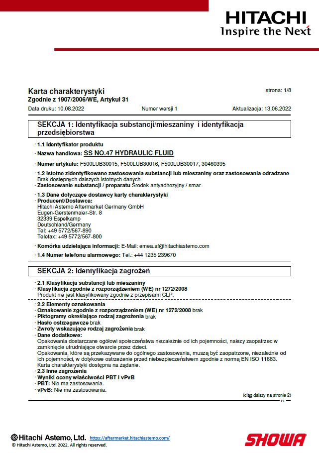 Karta charakterystyki SS47